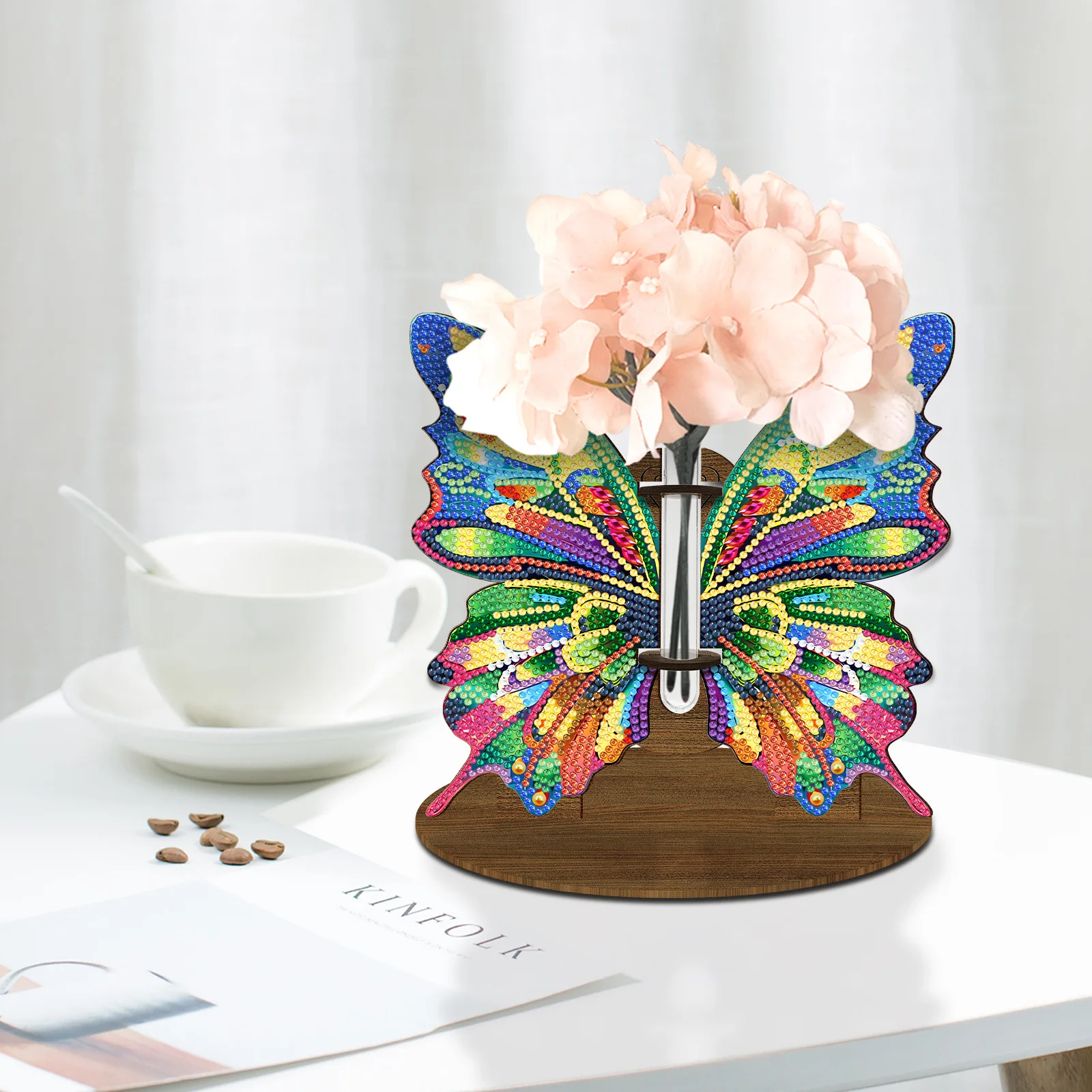 

DIY Diamond Painting Kit Test Tube Vase Butterfly Design Cross Stitch Artwork Home Decor New Hot Selling Craft Project