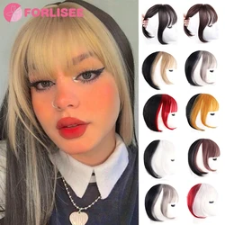 Do syntetycznych grzywek Clip-In przedłużanie włosów czerwony różowy blond fałszywe Fringe włosy naturalne fałszywe Hairpiece dla kobiet klip w grzywce