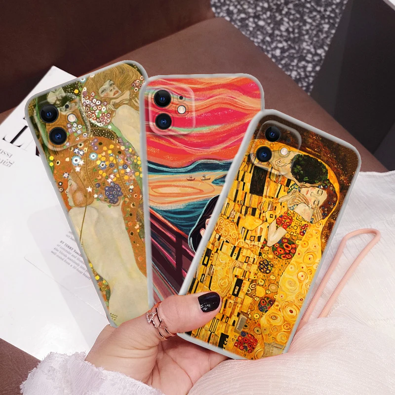 137F Kiss Gustav Klimt Van Gogh Soft Case for Moto G9 Powe One Pro E12 E22I E22 G52 G42 G32 G22 G23 Z2 Z Play P40 P30 Edge 30