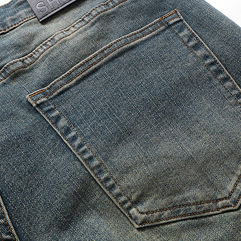 هاي ستريت ارتداء خارج شخصية ريترو LOSTSHDWS جينز متوهج مجهول السراويل الثقيلة التطريز طباعة Lostshdws الدنيم السراويل