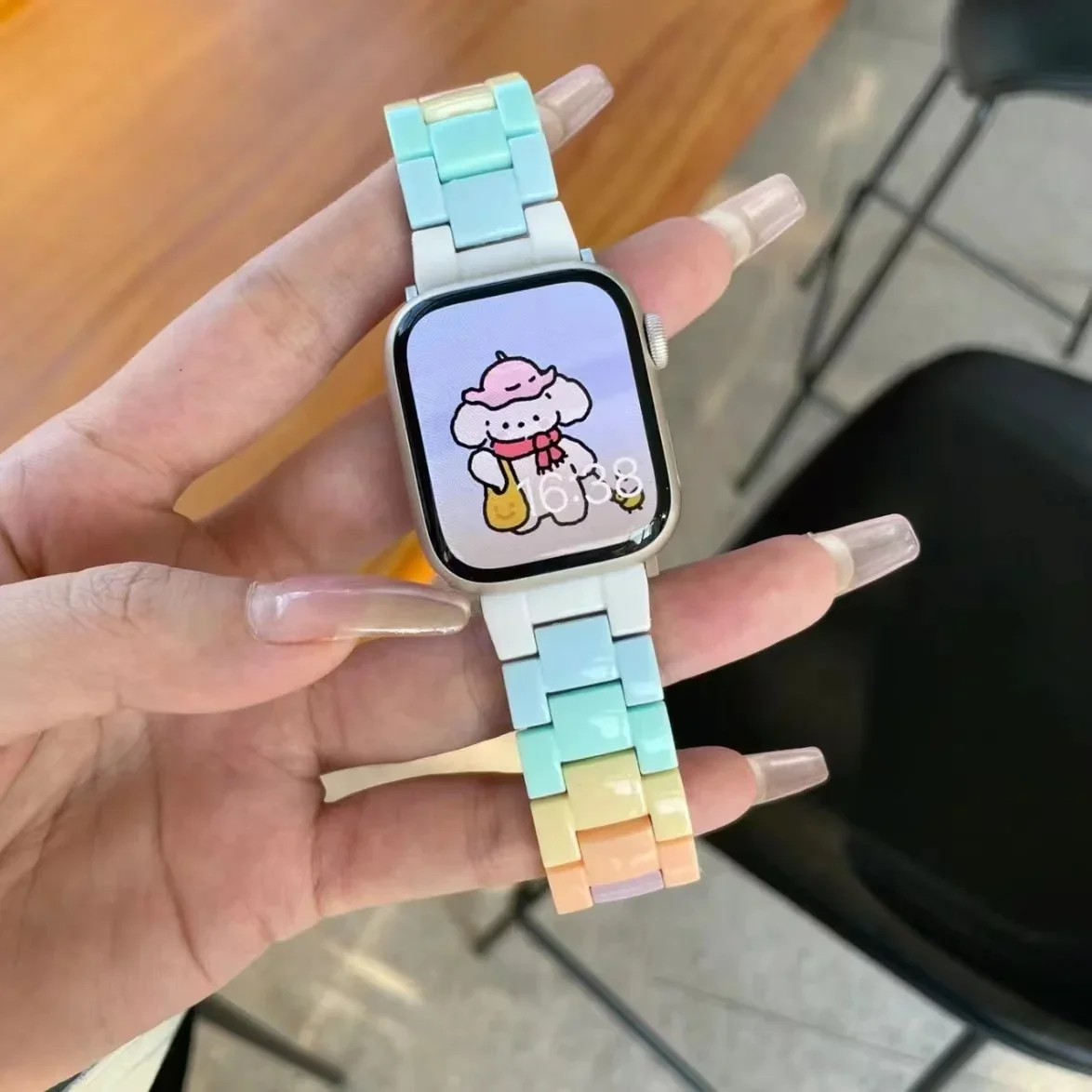 متفوقة حلقة ملونة وصلة ل سوار ساعة يد آبل النساء سلسلة الترا 10/9/8/7/6 38 مللي متر 40 مللي متر 41 مللي متر 42 مللي متر 44 مللي متر 45 مللي متر 46 مللي متر حزام