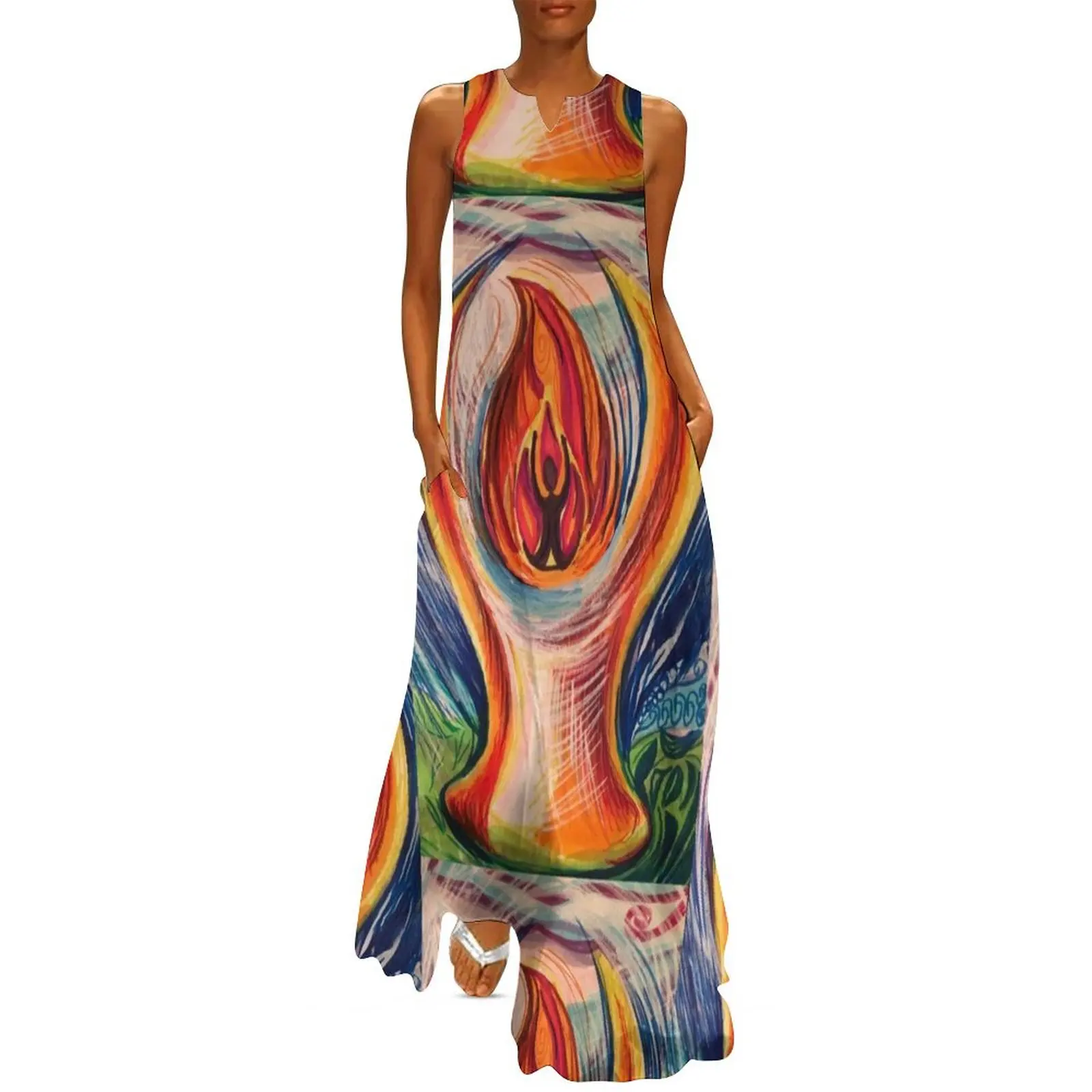 Human Centered Fire Chalice Long Dress Women's dress summer dress womens 2025