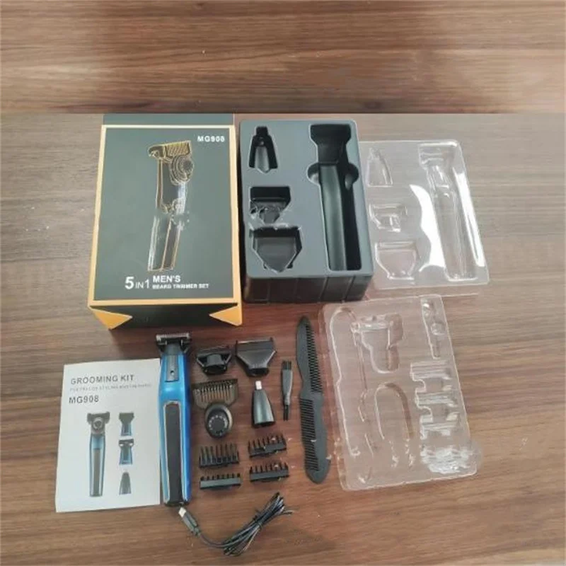 전기 남자 손질 키트 남자를위한 세부 스타일 트리머 얼굴 수염 면도기 코 이발 페이딩 클리퍼 정밀 콧수염 면도기