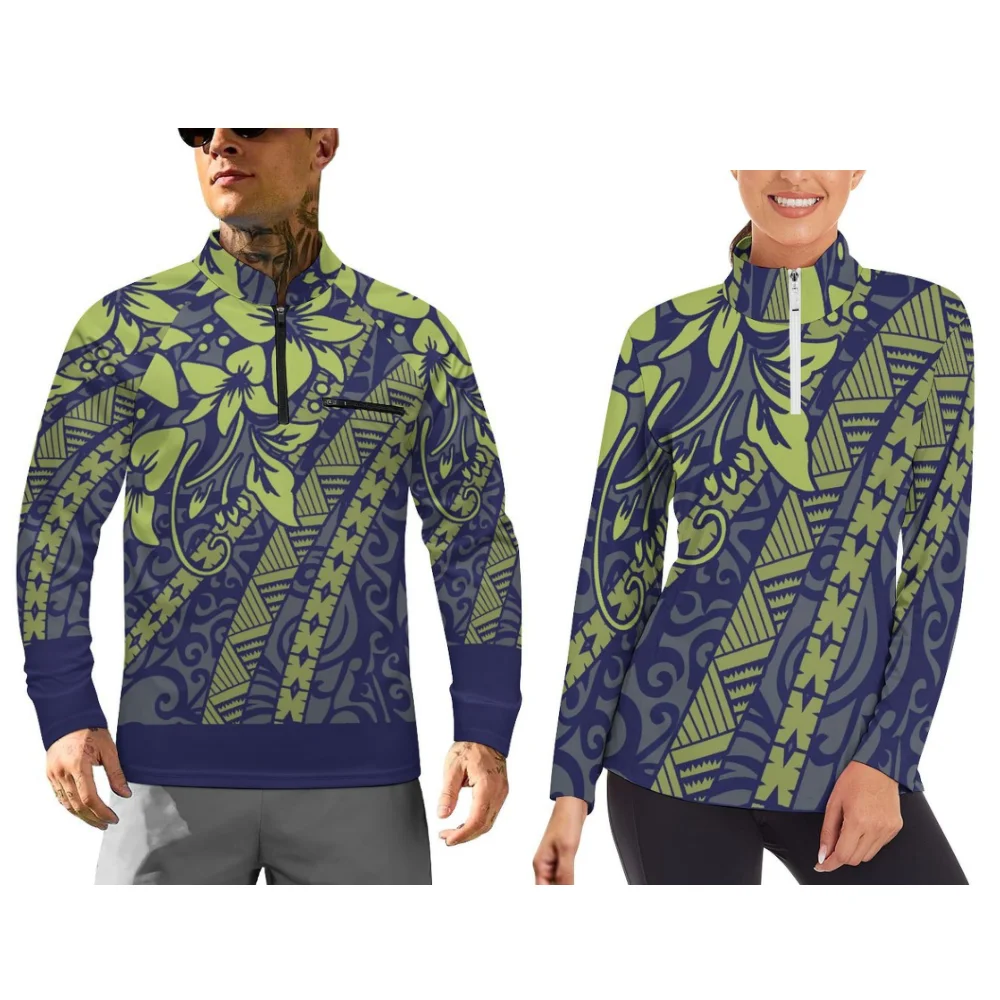 Long-Sleeved Sportswear For Polynesian Men And Women Sports Couples Is Suitable For Winter And Can Be Customized With Patterns