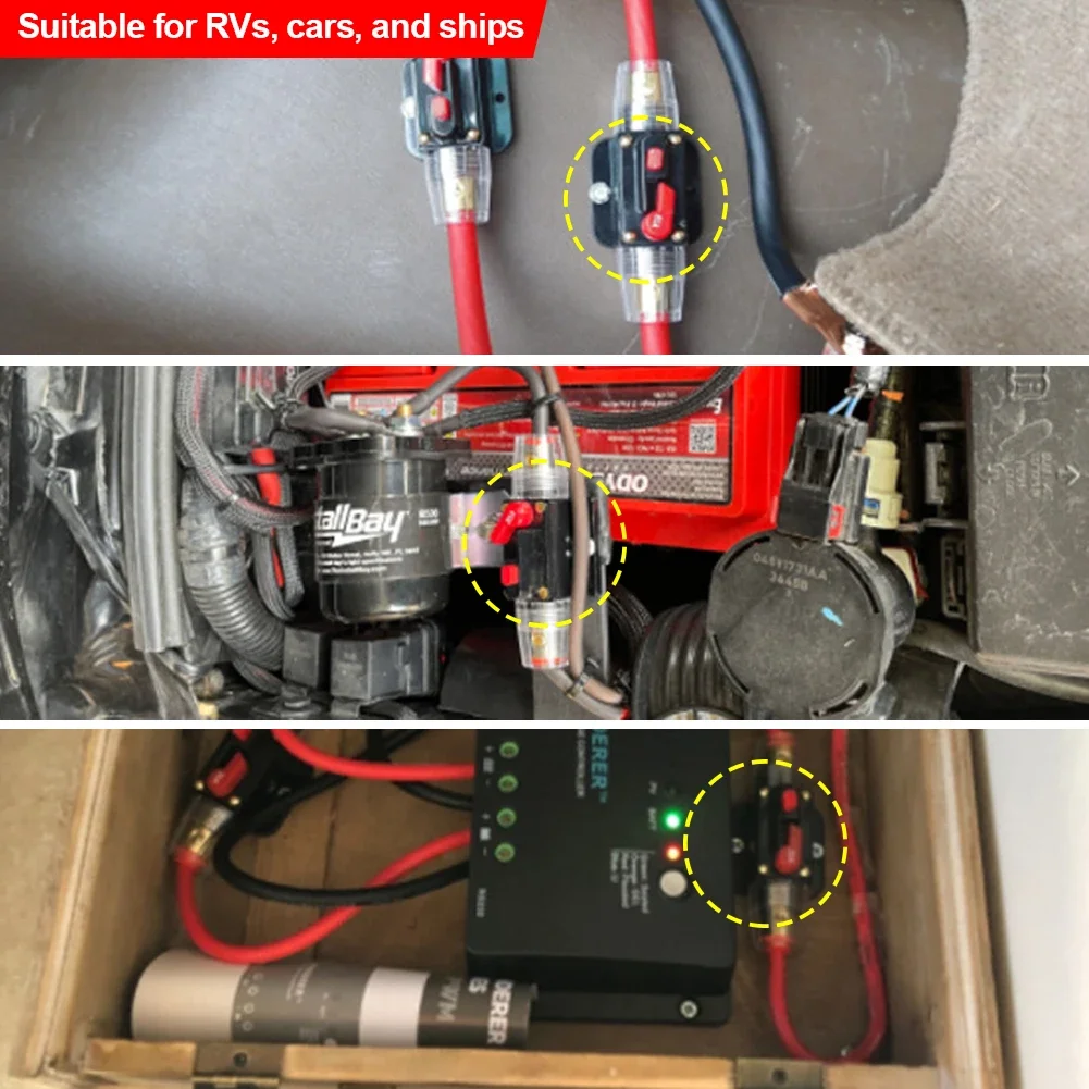 12V-24V Car Truck Resettable Fuse 20A 30A 40A 50A 60A 80A 100A 125A 150A Short Protection Fuse For RV Boat Audio Resettable Fuse