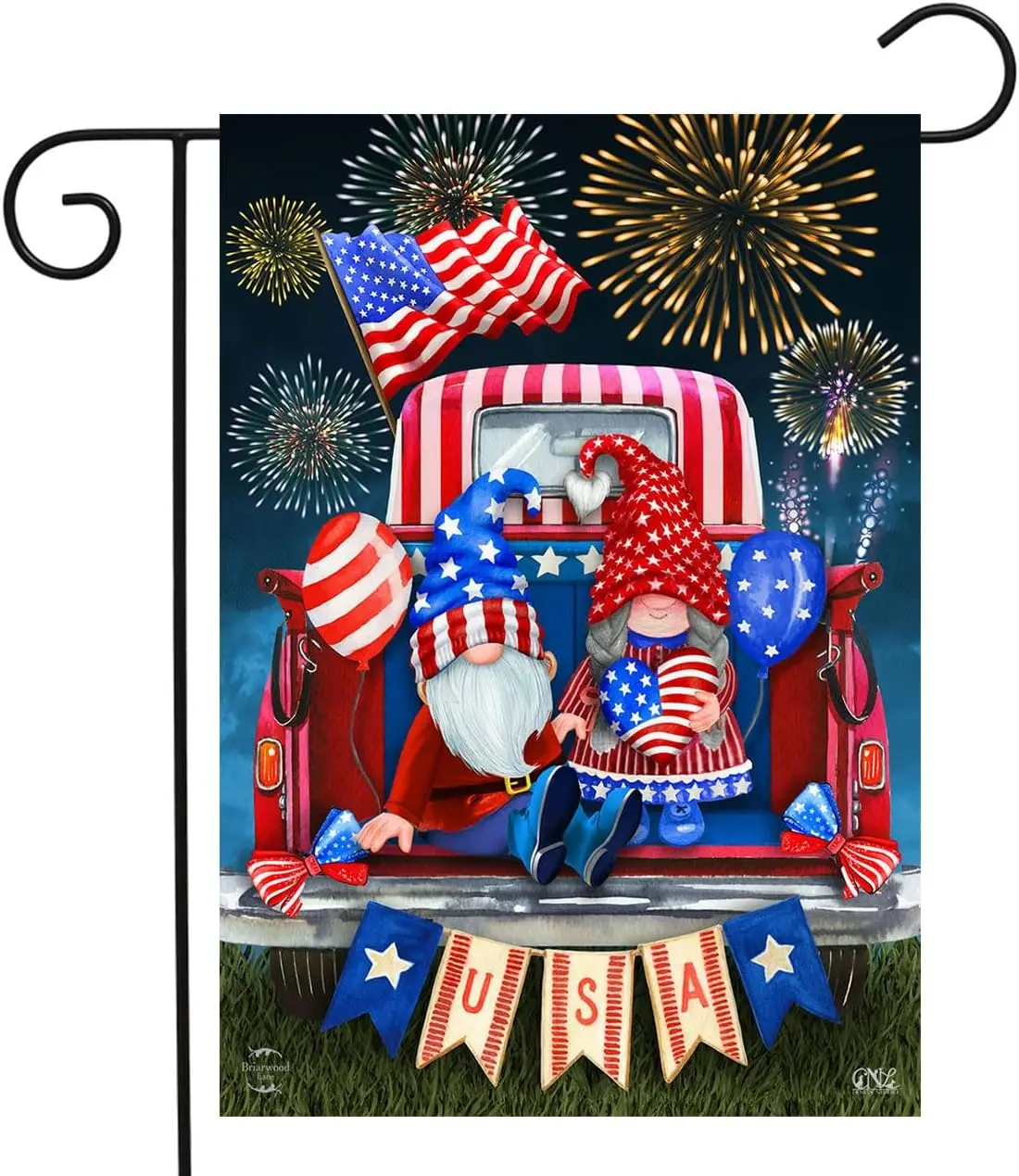 USA Gnomes Summer 4th of July Garden Flag 18