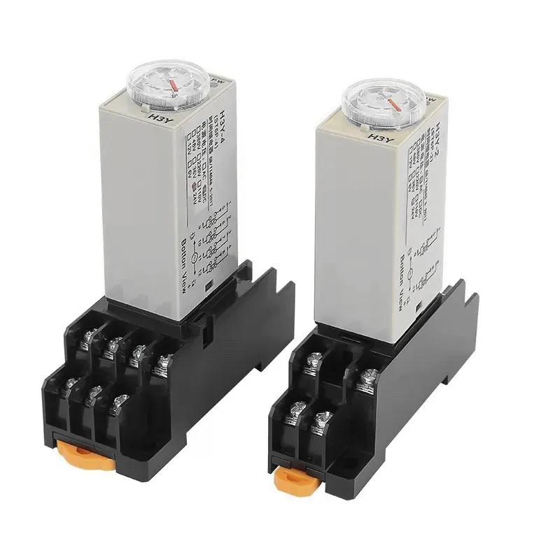 1Set H3Y-2 DC 12V 24V /AC 110V 220V Delay Timer Time Relay 0-1s 5s 10s 30s 60second 0-30Minute with Base 5A