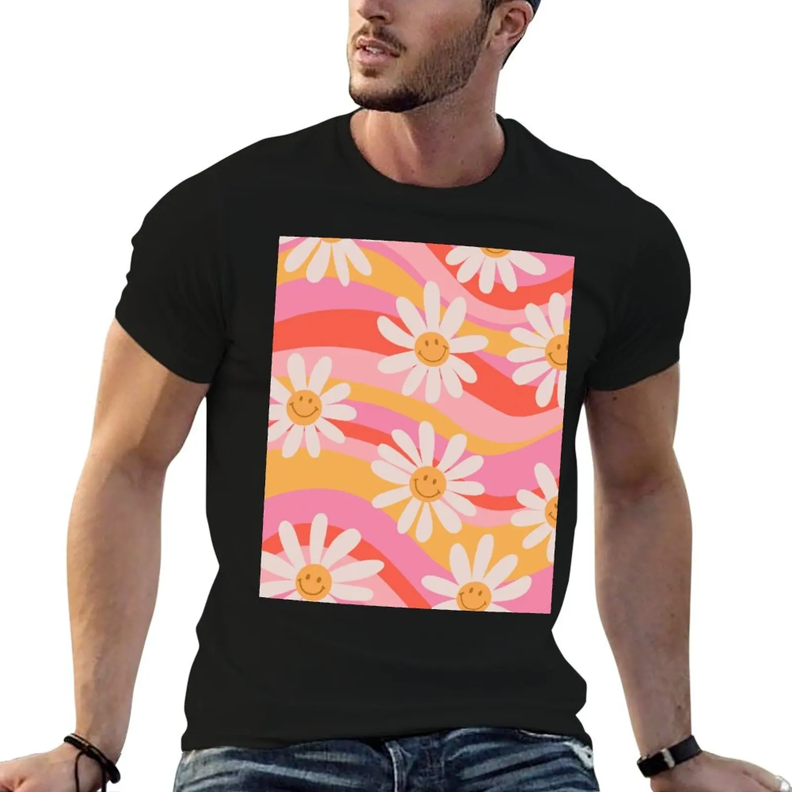 Wavy Daisies T-Shirt Dry Fit Running Short Sleeve Top
