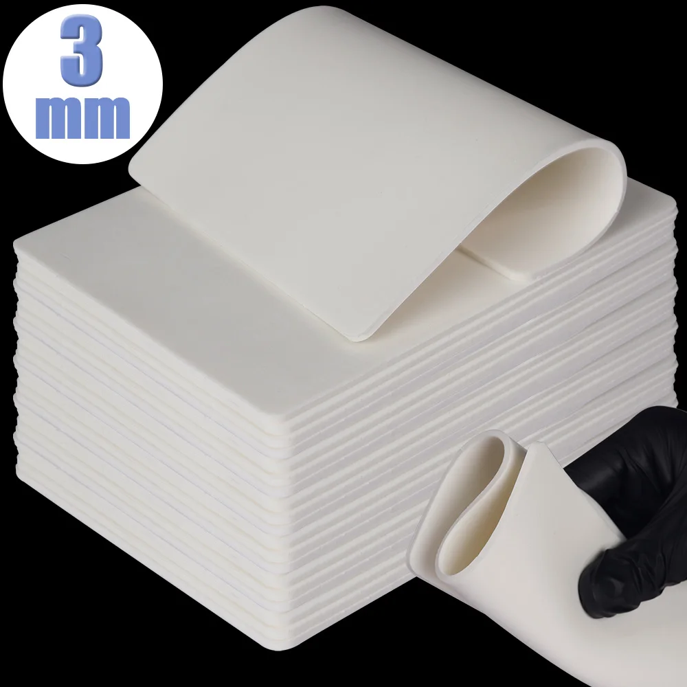 10/8/5/2pcs 3MM White Tattoo Practice Skin Eyebrow Silicone Fake Skin Double Sides Beginner Training Practice Skin Accessories
