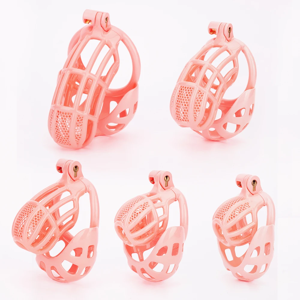 New Honeycomb Ball Cock Cage Set Pink Male Chastity Cage 3D Printing Lightweight Penis Lock Chastity Belt BDSM Sex Toys For Men