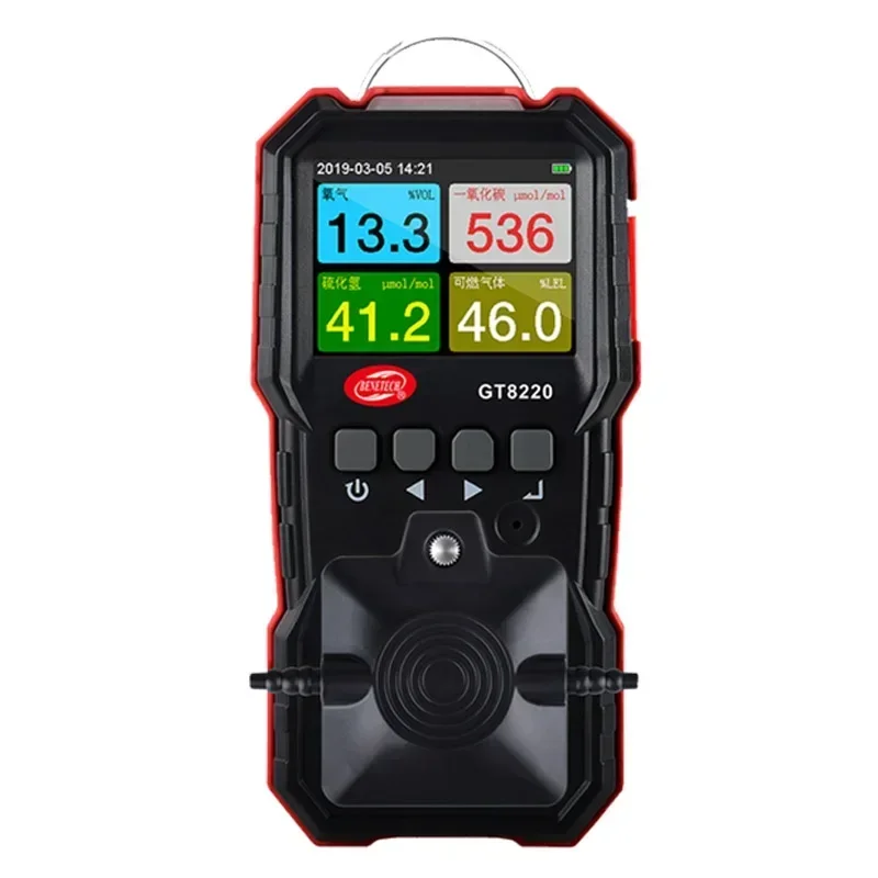 

BENETECH GT8220 Portable 4 in 1 Gas Detector O2 H2S Oxygen Carbon Monoxide Hydrogen Sulfide Combustible Gas Content Test Meter