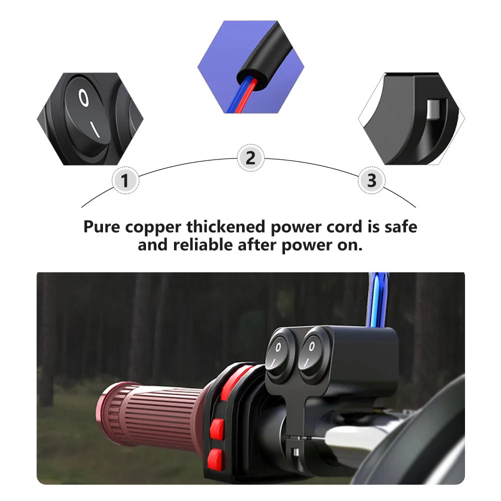 

22Mm Motorcycle Switch Aluminum Alloy Waterproof Toggle For Driving Lamp Fog Light On Off Button Motorcycle Handlebar