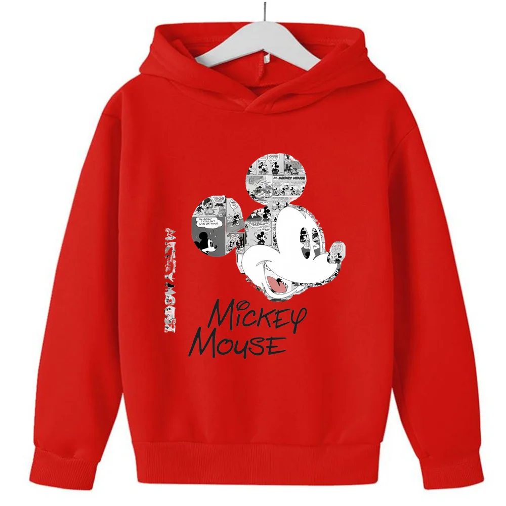 Disney Mickey Minnie Mouse Hoodie Y2K 90s Cartoon Manga Anime Children Clothes Kid Girl Boy Sweatshirt Hoody Baby Top Pullover