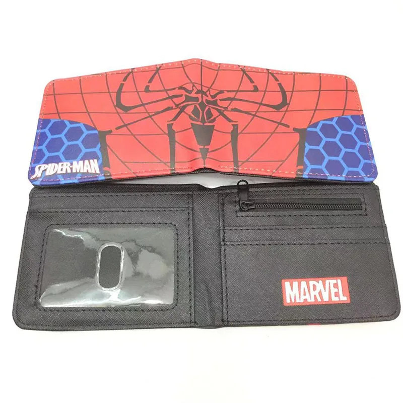 41 Types Anime Venom Spider-Man Cartoon PU Wallet Creative Simple Foldable Coin Purse Multifunctional Card Boys Gift