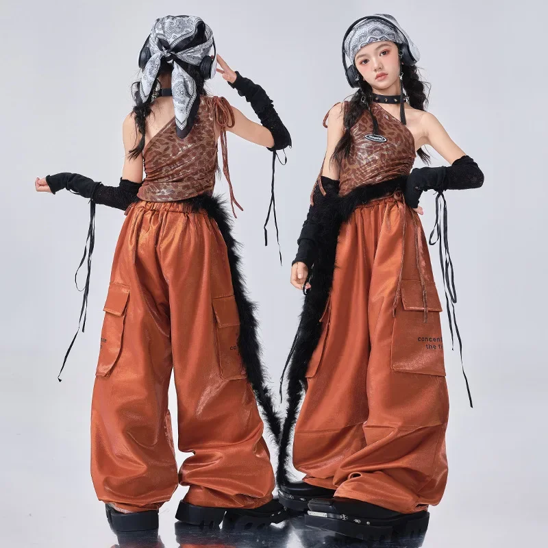

Youth Jazz Dance Costumes Trendy and Fashionable Girls' Hip-pop Performance Clothing Children's Summer Street Dance Runway Suit