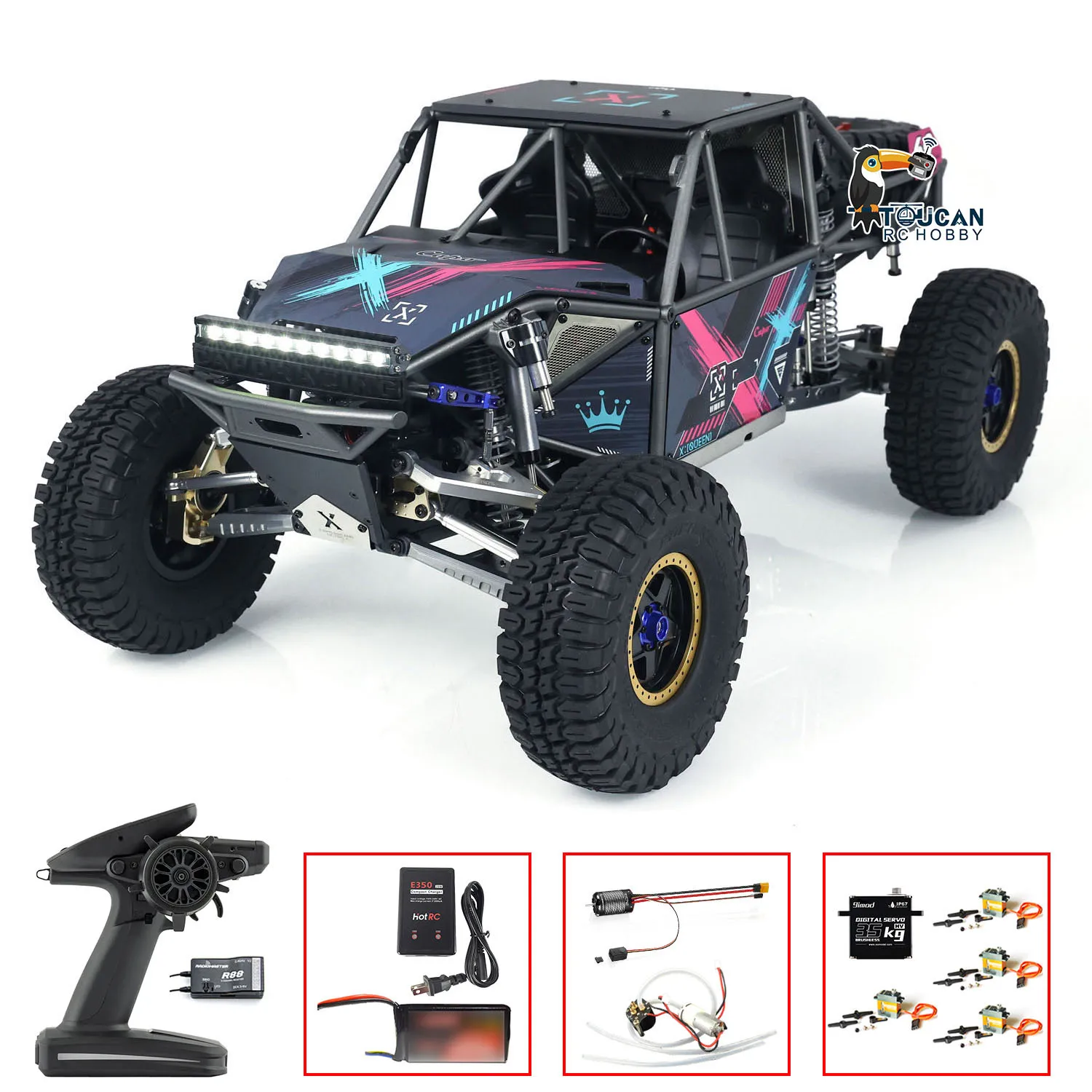 Amerykański Zbiornik 1/8 Capo U4 Queen RC Crawler Samochód CD1582X RTR 2 Prędkości RC Samochód Światło Dźwięk Dym Jednostka Zabawka RC Off Road Wyścigi Pojazdy Chłopiec
