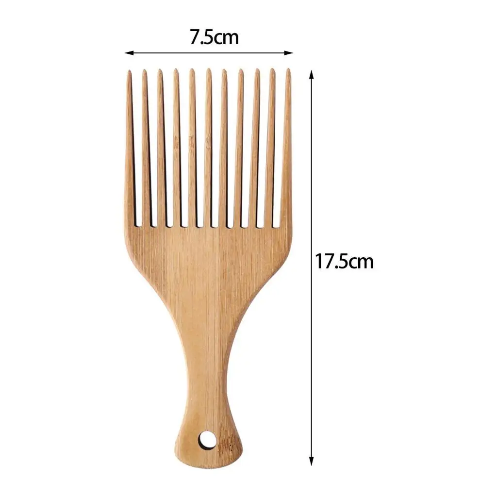 Afro Comb Fine Tooth Wooden Hair Pick for Women Men Curly Hair Styling Volume Lift Gift