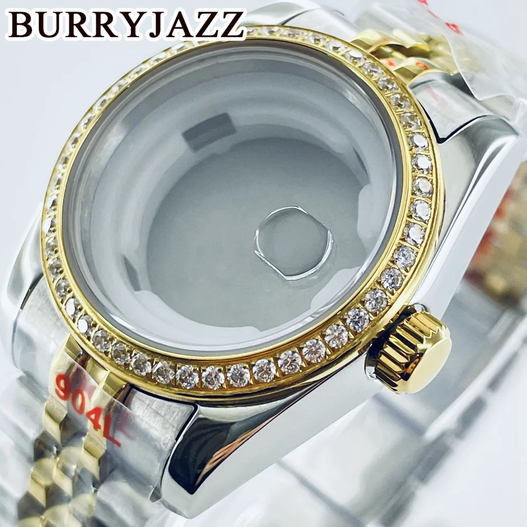 BURRYJAZZ 31 мм NH05 NH06 Серебро Золото Твердый корпус из нержавеющей стали с сапфировым стеклом и бриллиантами