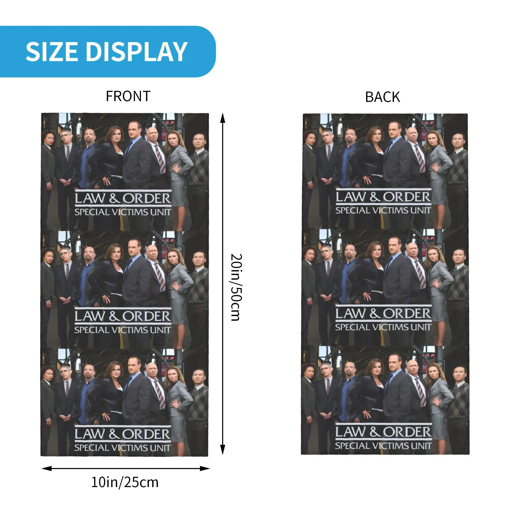 Lei e Ordem SVU merch Bandana Pescoço Gaiter Impresso Envoltório Máscara Cachecol Multiuso Máscara Facial Correndo Unissex Adulto Inverno