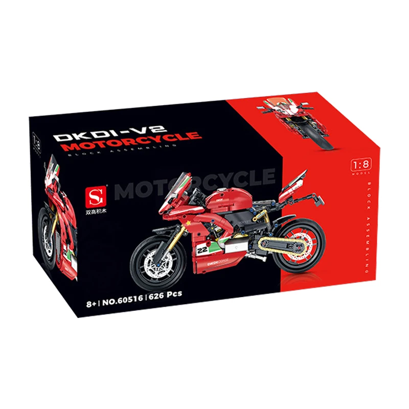 IN STOCK 60516 MOC Technical 1:8 Motorcycle Building Blocks Bricks Model Assembling Toys for Children Christmas Gift Set