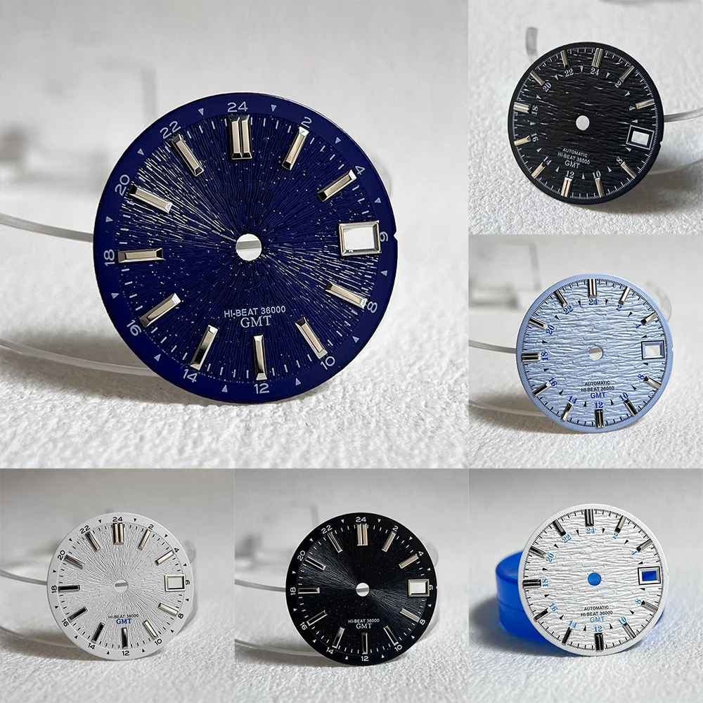 3D Radiating Wave Texture Dial, adequado para movimentos NH34, NH35, 3/3.8/4.2 Point Crown, Watch Accessories, 28,5mm