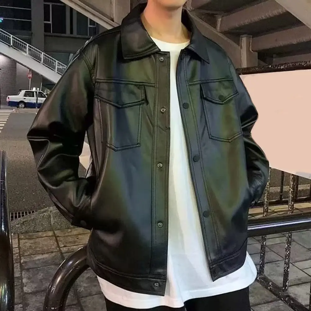 

For Daily Wear Men's Motorcycle Coat Motorcycle Riding Regular Clothing Length Slight Stretch Fabric Solid Color Pattern
