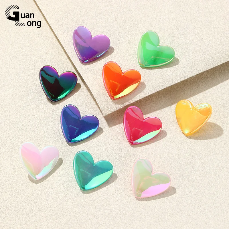 GuanLong New Fashion Large Heart Stud Earrings for Women Geometric Colorful Resin Big Earring Party Cute Korean Exquisite Brinco