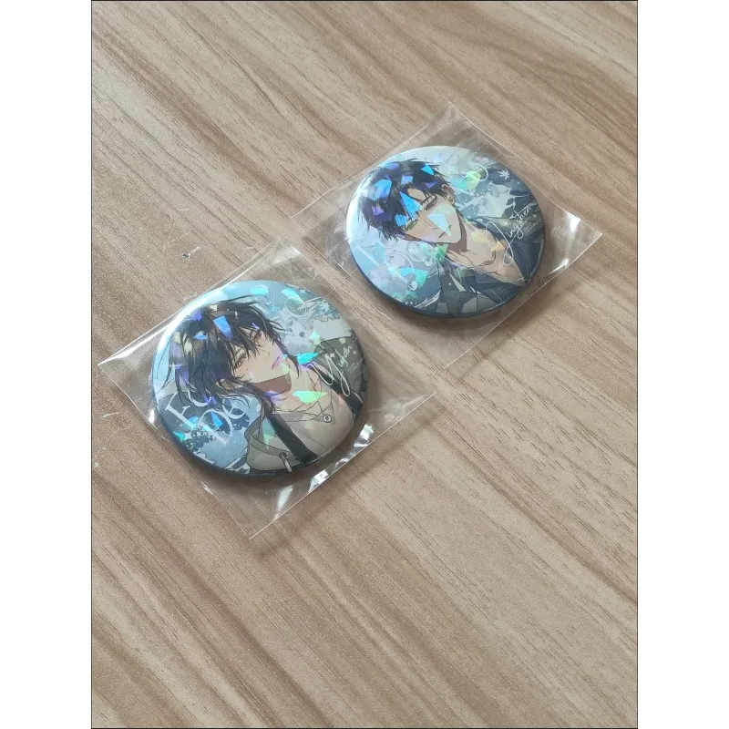 2 قطع لطيف أنيمي شخصية انتظر بالنسبة لي بعد المدرسة تشن جينغشين يو مروحة دبوس الكرتون تأثيري 58 مللي متر شارة صفيح بروش