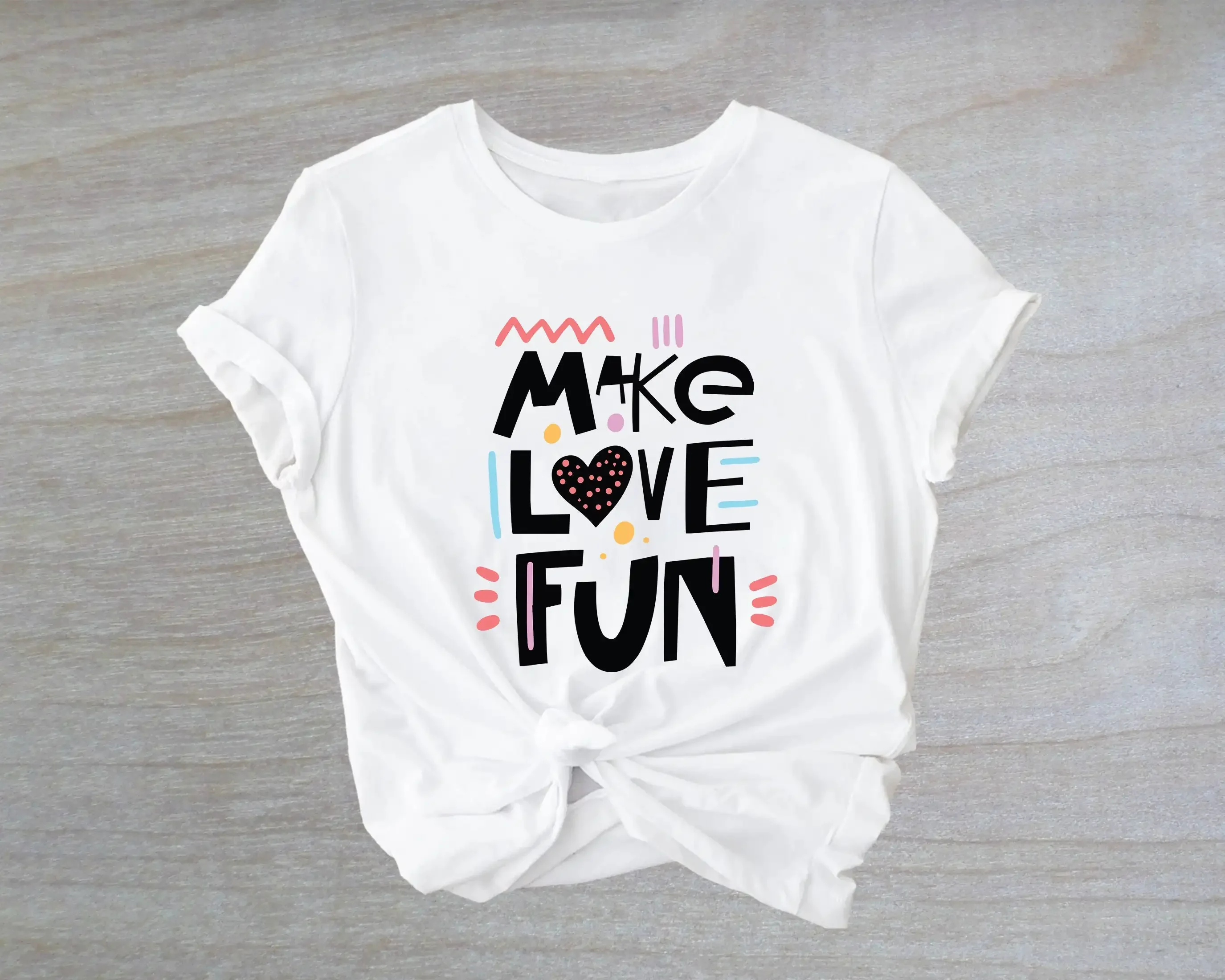تي شيرت Make Love Fun Gift للأزواج الصديقات والصديقها