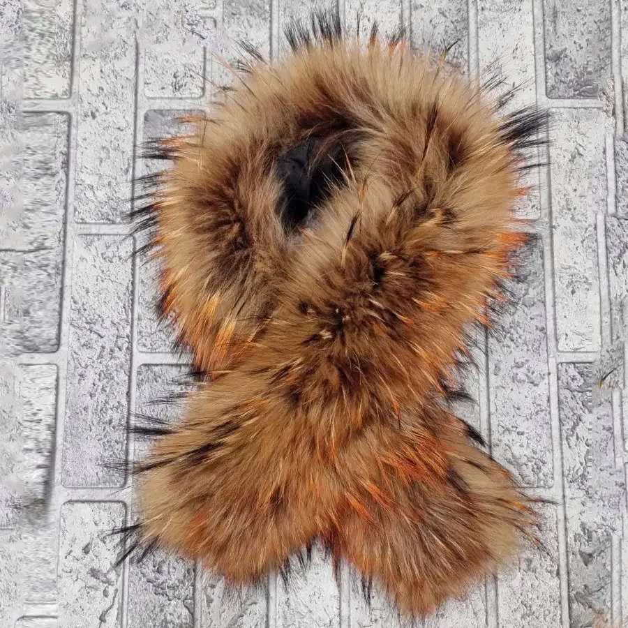 Winter Natural Raccoon Fur Collar  Woman  Fluffy Fur Fashion Coat Neck Warmers Shawl Raccoon Scarves Fur Scarf Women Luxury