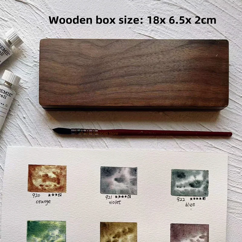 Empty Portable Watercolor Palette  24 Colors 1ML Wooden Watercolor Box Paint Tray Artist Travel Aquarelas Painting Art Supplies