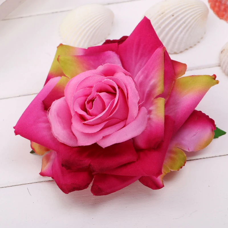 Bohemian Beautiful Artificial Flower Hair Clip Rose Flower Hairpins For Bridal Wedding Seaside Holiday Party Hairpin Headdress