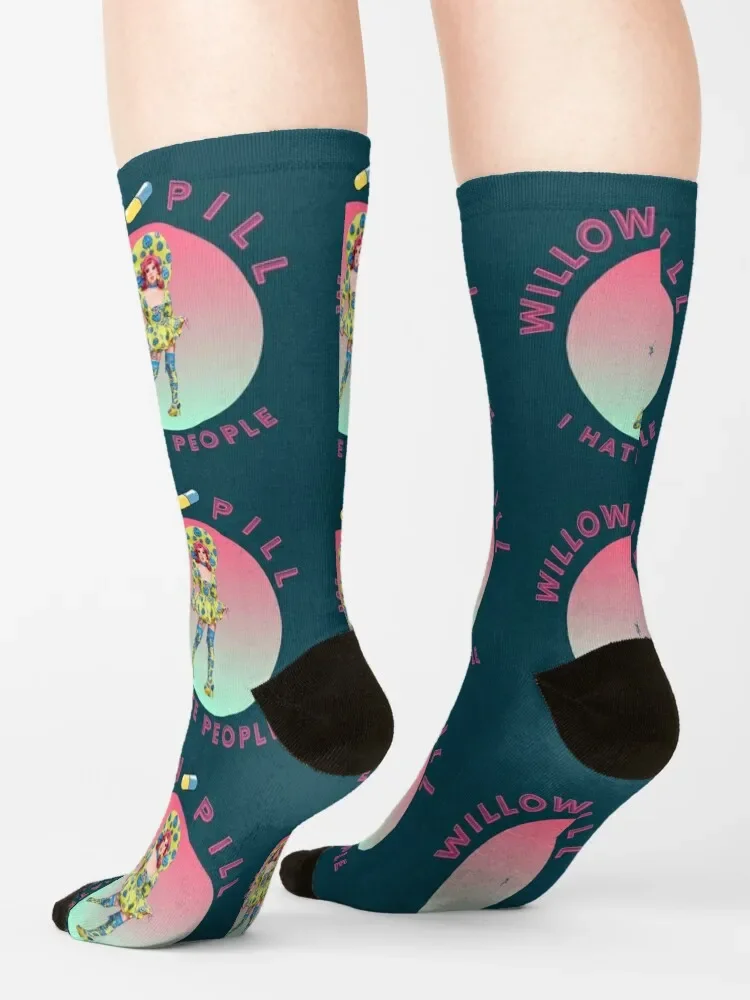 Willow Pill-I Hate People-Chaussettes de rugby personnalisées, pour enfants et femmes