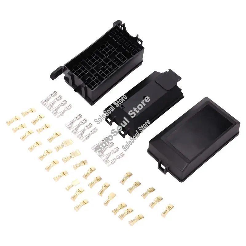 

Коробка предохранителей, 5 держателей предохранителей, 6 держателей блоков реле Блок предохранителей 12 В Коробка предохранителей для автомобиля