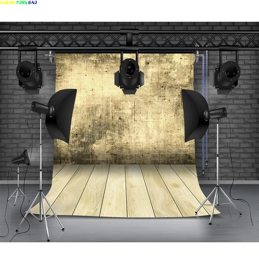 

Vinyl Vintage And Wooden Floor Photography Backdrops multi-color Portrait Photo Studio Background Props FG-37