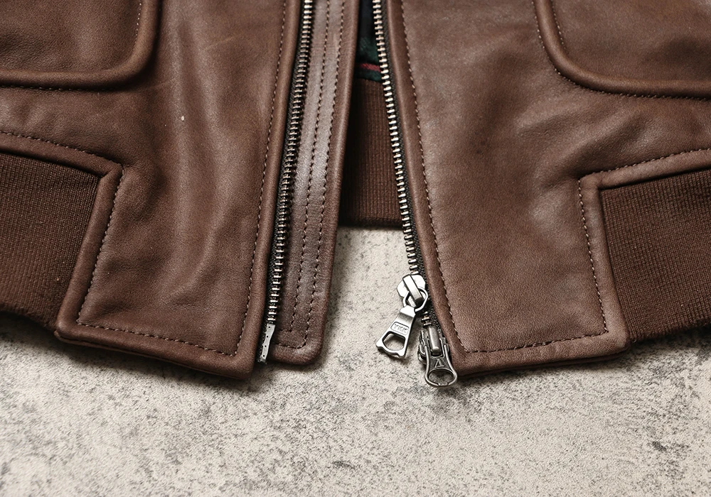 خياط براندو خمر الذين تتراوح أعمارهم بين A2 سترة جلدية مزيتة الجلد المدبوغ جلد البقر سترة جلدية الغربية الرجال والنساء سترة جلدية حقيقية #5