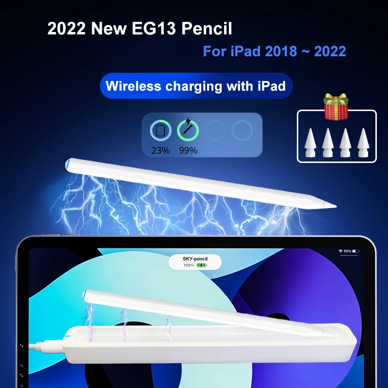 

For Apple Pencil 2 1 with Wireless Charging for iPad Pencil Palm Rejection Tilt Pen for iPad Air 5 10th Pro 12.9 11 Mini6 Stylus