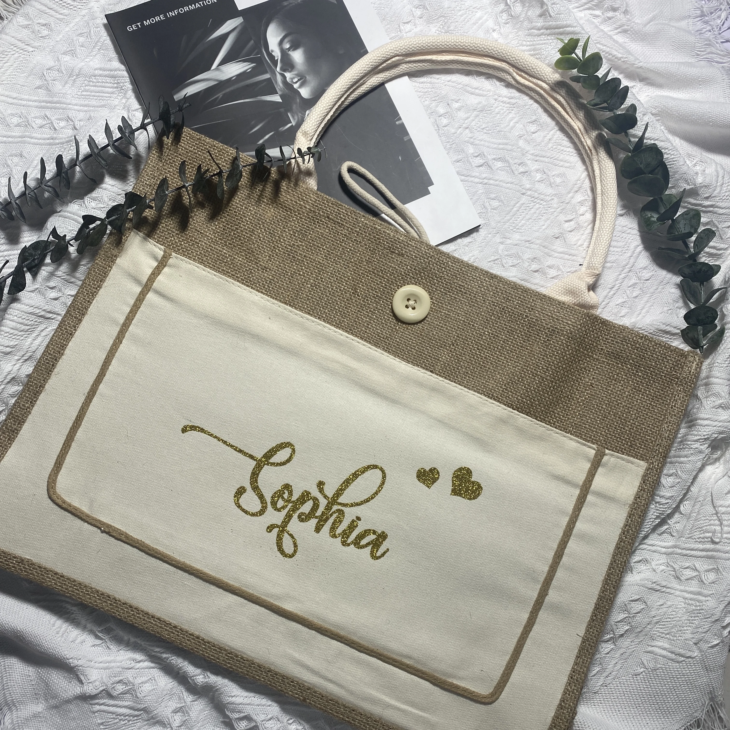 Borsa Tote con nome personalizzato, borsa regalo per damigella d\'onore, bomboniere, borsa da spiaggia con monogramma, regalo per la festa di addio