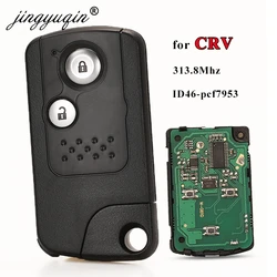 Jingyuqin 2 pulsanti telecomando completamente intelligente KeylessGo Fob 313,8 MHZ con chip ID46 pcf7953 per chiave auto Honda CRV