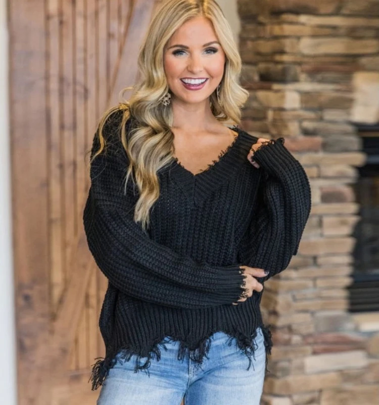 

Long Sve Knitted Blouse Women's Pullover round Ne ort Sve Street Sle Slim Fit Summer Faion Casual Top