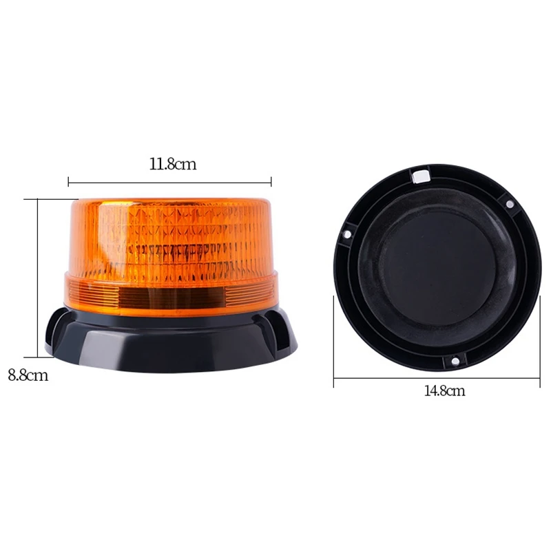 1Pcs Rotating Warning Ceiling Flashing Beacon Light Cigarette Lighter Power  On LED Car Alarm Traffica Safety Indication Lamp