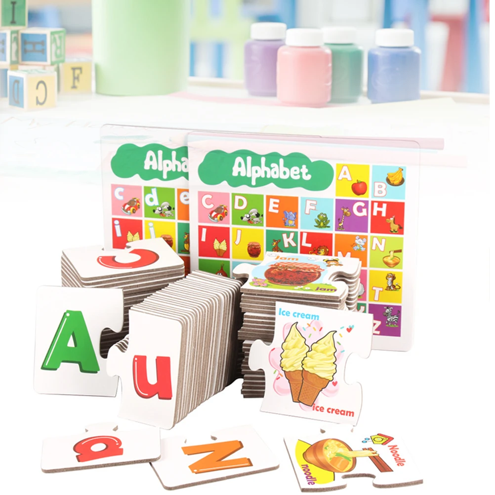 Zestaw Zabawek Edukacyjnych do Dopasowywania Liter Alfabetu, Gra w Dopasowywanie Kart Liter, Sudoku Edukacyjne dla Dzieci