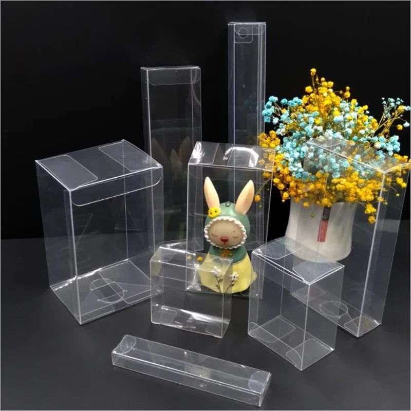 

50pcs Square Clear Pvc Boxes Chocolate Toys/Jewelry/Candy Wedding Gift Boxes Transparent Birthday Gift Packing Box Wholesale