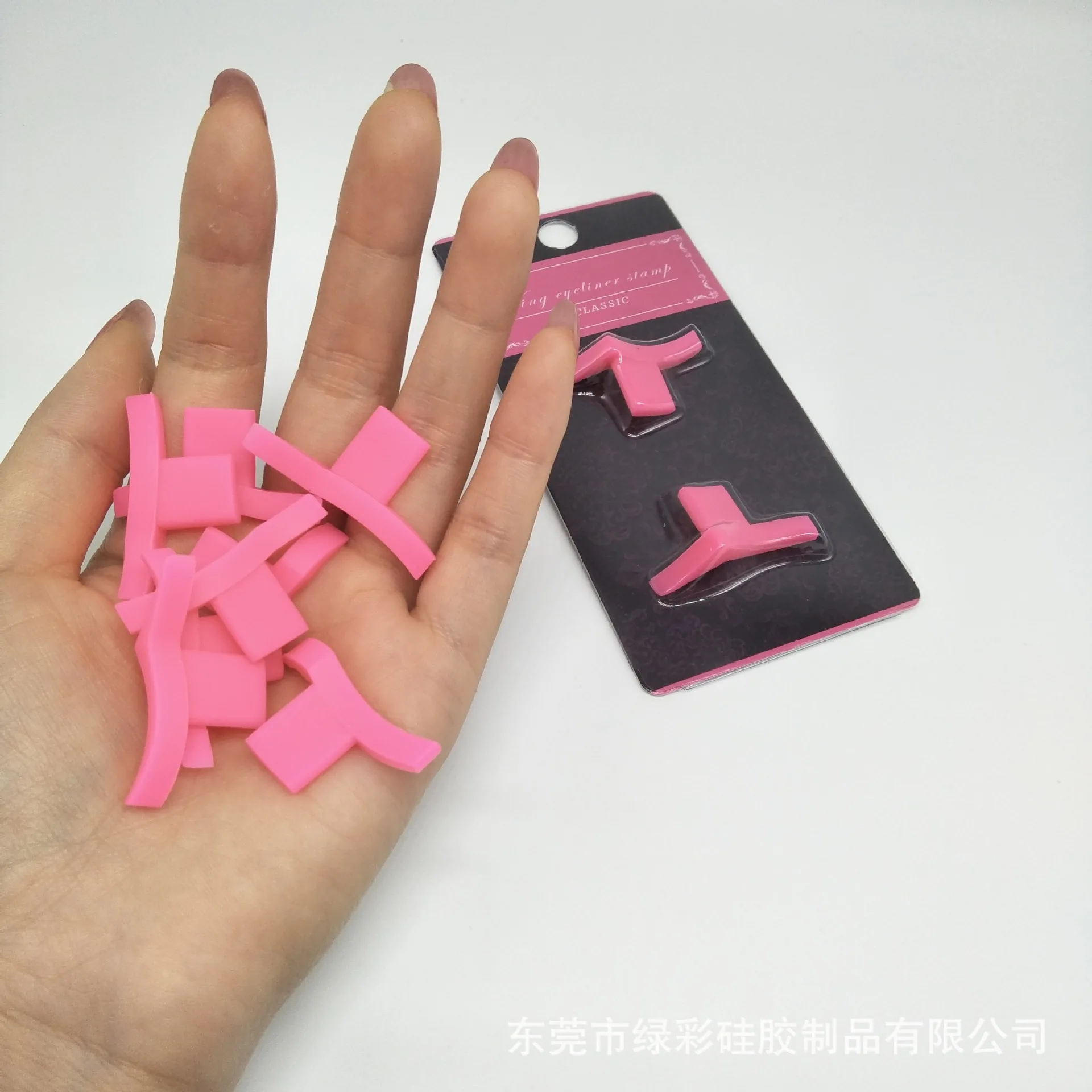 Rose Silicone Eyeliner Stencil Set with ABS Handle - Hypoallergenic Cat Eye & Winged Liner Templates 2Pcs/Set wholesale