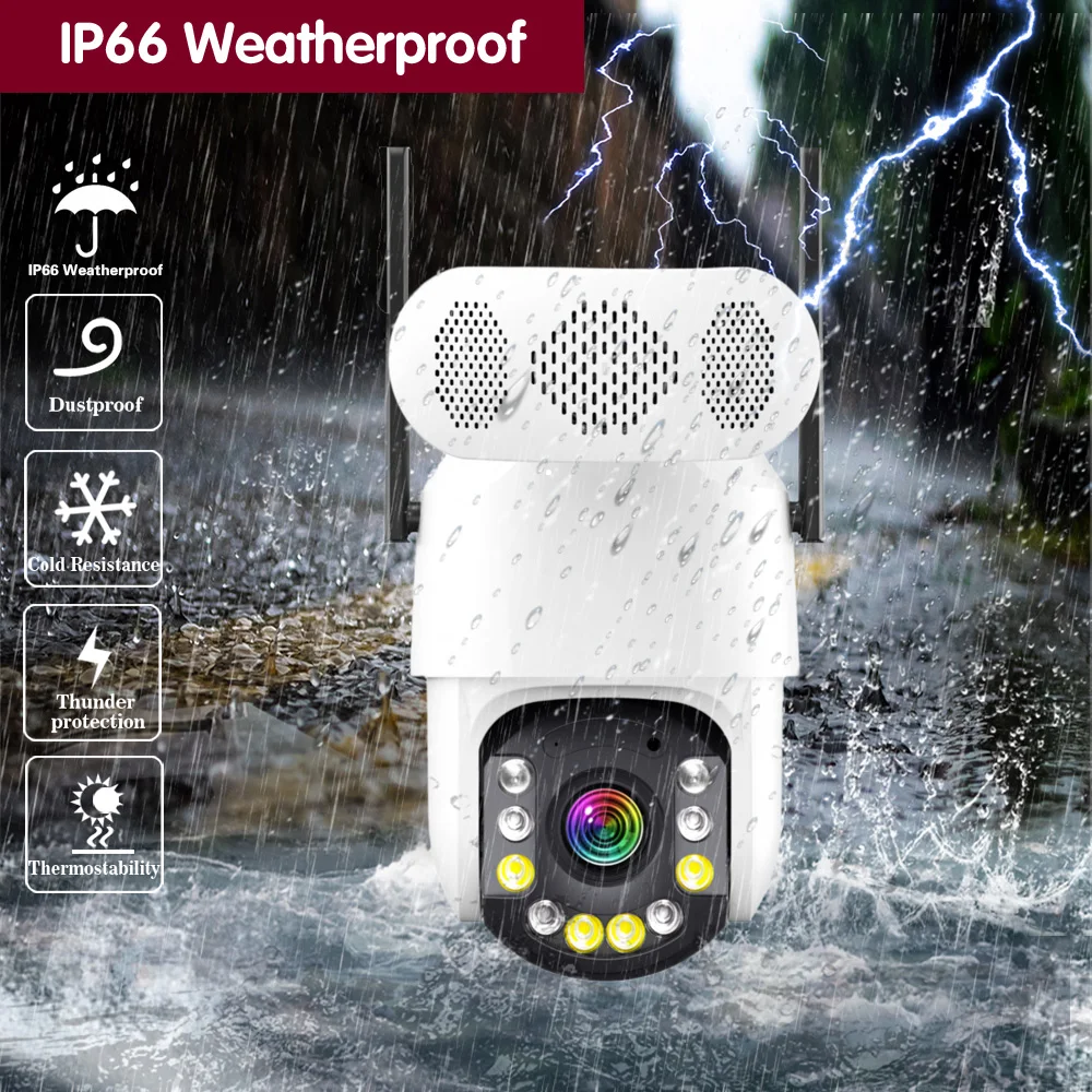 PTZ IP Security Camera 5MP ICsee Wifi 50X Zoom Outdoor Color Night Vision CCTV Video Surveillance Camera With Bluetooth Speaker