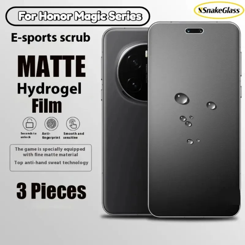 3 Stück Vollkleber-Matte Hydrogel-Folie für Huawei Honor Magic 8 7 6 5 Pro Magic 8 7 5 4 Lite Anti-Fingerabdruck Displayschutzfolie