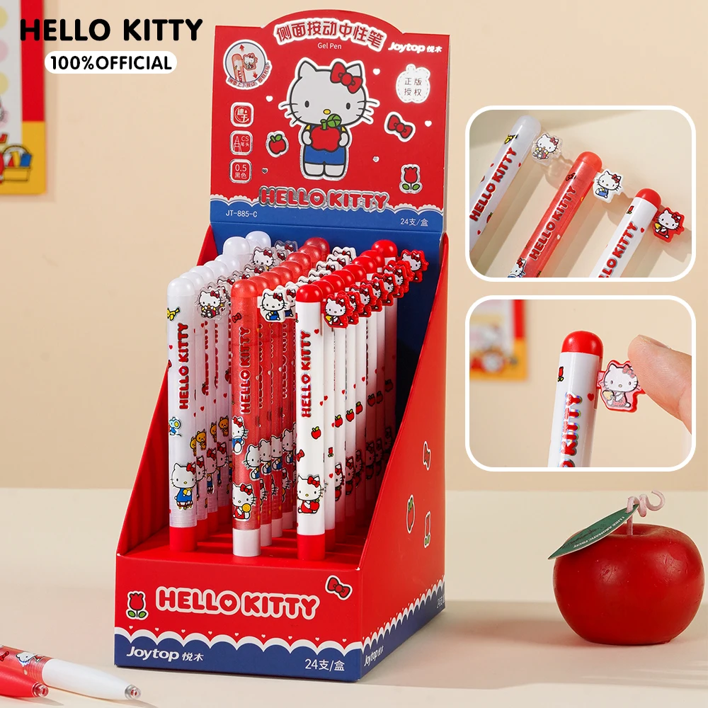 1/3Pcs Genuine Sanrio Hello Kitty Gel Pens Cartoon Kt Cat 0.5MM Black Smooth Quick-dry Ballpoint Pen Stationery Supplies Gifts