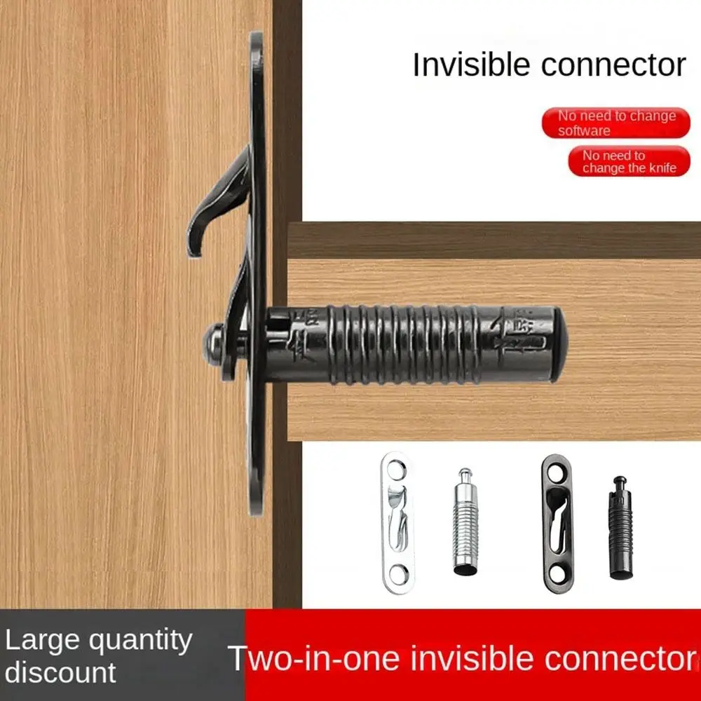 4Set New Fixed Cabinet Board Connectors Multifunction Hide Telescopic Lock Buckle Invisible Hardware Board Grain Support Cabinet