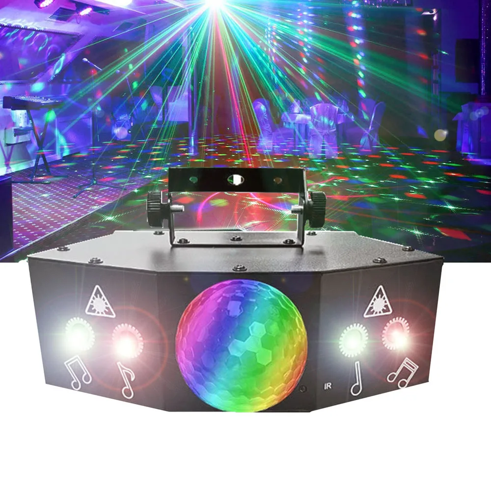 Palco Projetor Laser com Controle de Voz Disco Ball, Strobe, DJ Controller, Festa de Natal, Holiday Club, Casamento, Decoração de Halloween