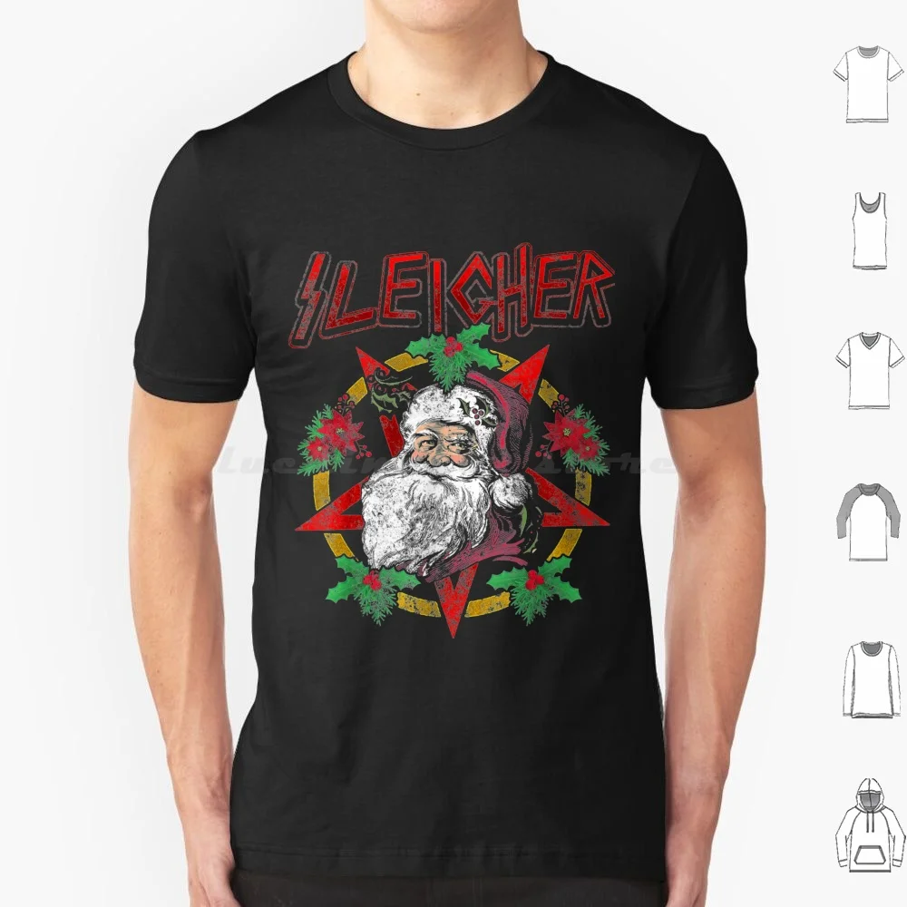 Sleigher Heavy Metal Santa Claus Christmas Xmas T Shirt Cotton Men Women DIY Print Sleigher Heavy Sleigher Heavy Metal Santa